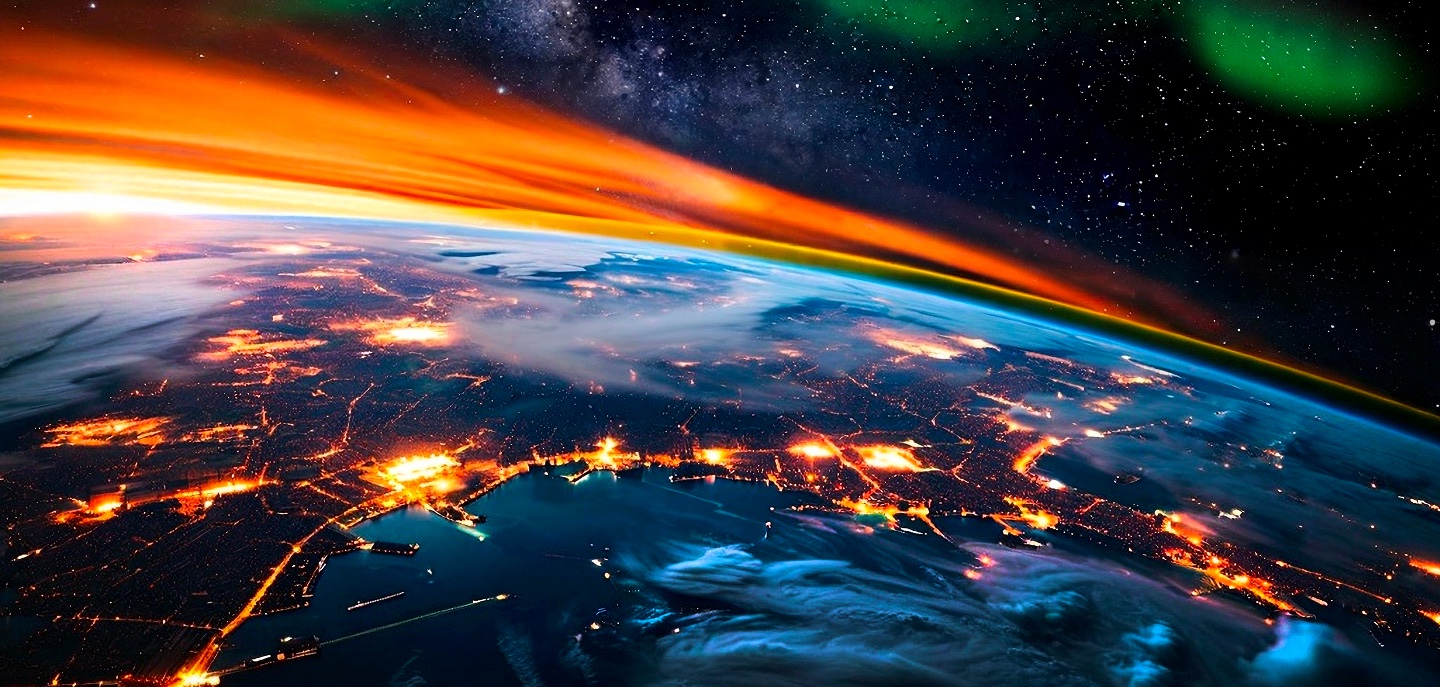 Dawn Earth from space